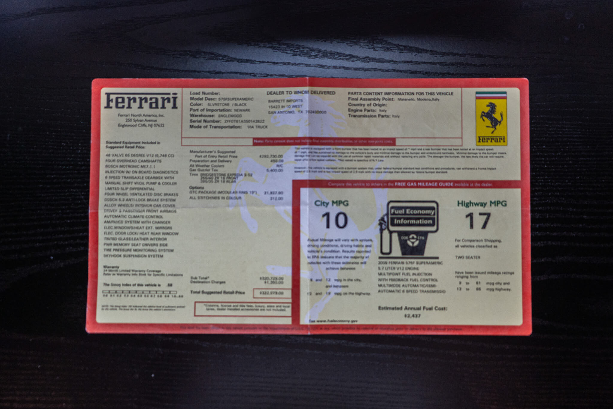 Stickers Ferrari - SPÉCIAL SOL - France Stickers